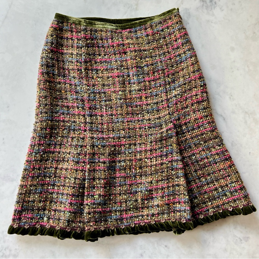 EUC Cynthia Steffe Pencil Boucle Tweed Skirt, Lined, Size 2
